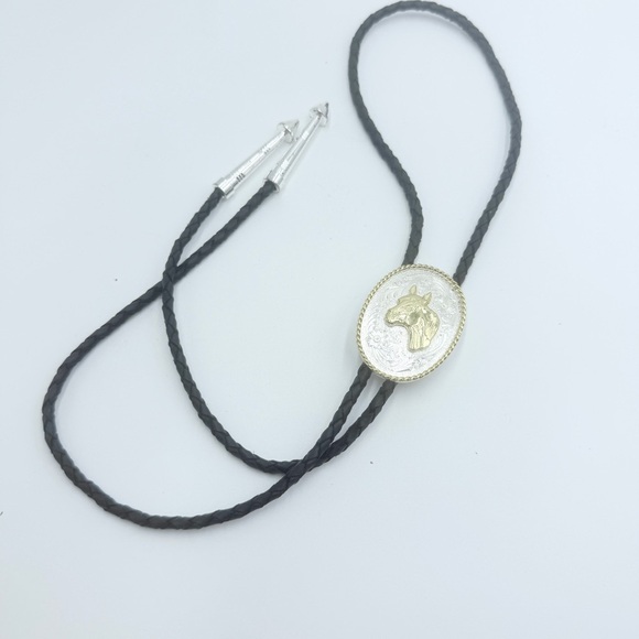 Montana Silversmiths Engraved Silver Bolo Tie - Picture 4 of 15